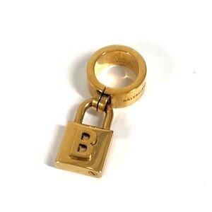 BALENCIAGA Padlock logo Accessories Ring Metal Gold